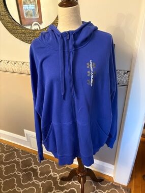 Under Armour Bright Blue Zip-Up Hoodie 2X great condition like new